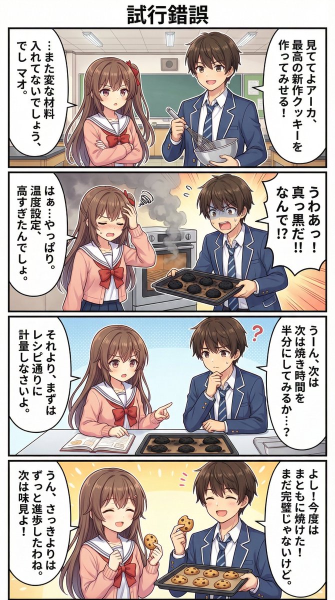 Comic / Storyboard - AI Manga Theme: Trial and Error — output 1