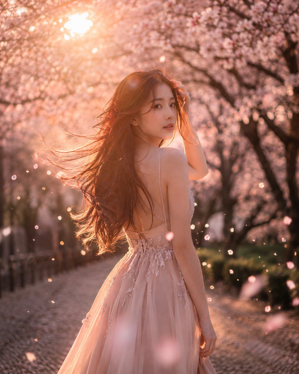Profile / Avatar - Cinematic Spring Portrait in Cherry Blossoms — output 1