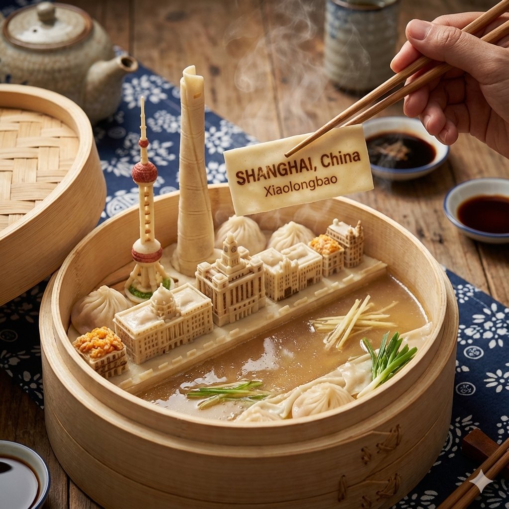 City on the Dining Table: Localized Food and Landmark Fusion — output 1