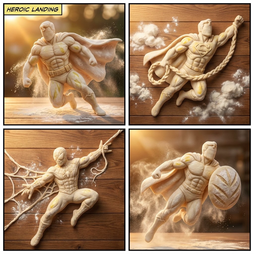 Comic / Storyboard - Bread Dough Superheroes — output 1