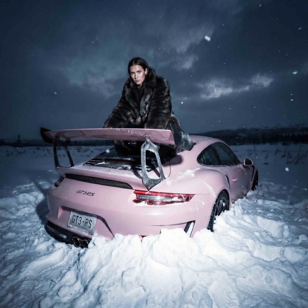 Social Media Post - Frozen Wrecked Car Cinematic Shot — output 1