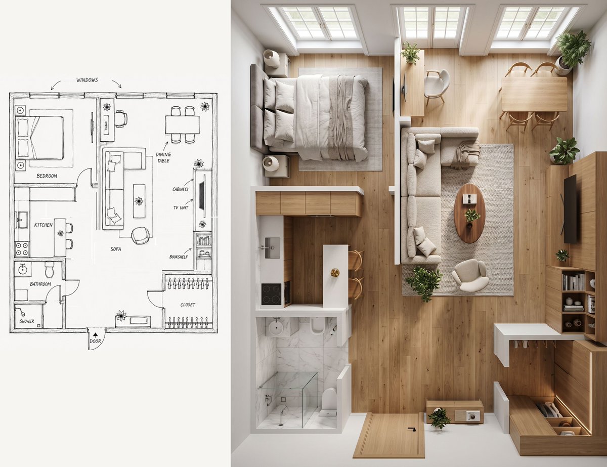 Product Marketing - Sketch to Realistic Interior Transformation — output 1