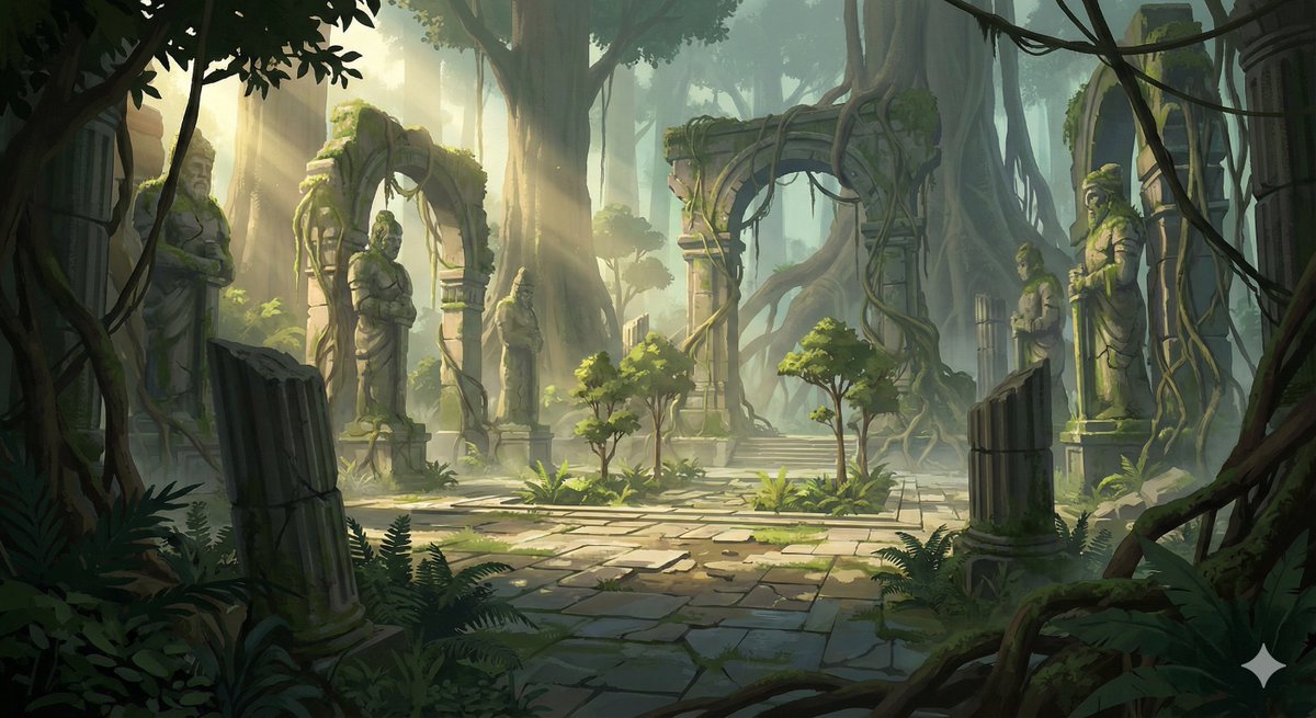 Game Asset - Cinematic Concept Art for Ancient Abandoned Jungle City — output 1