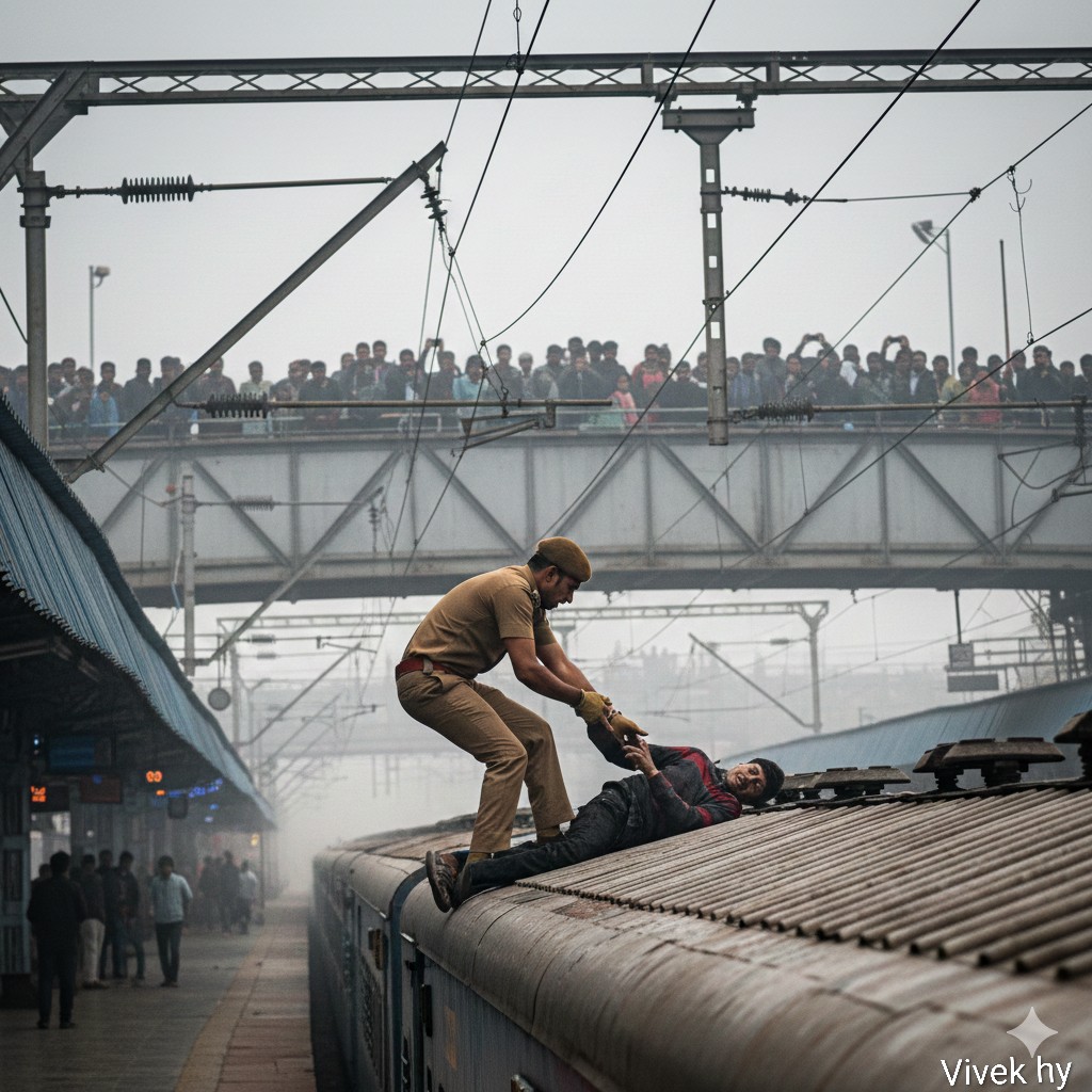 Dramatic Cinematic Train Rescue Scene Prompt — output 1