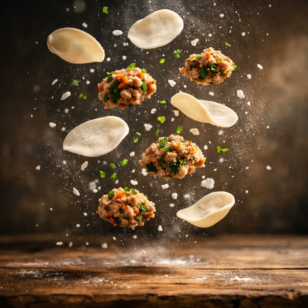Cinematic Food Photography of Deconstructed Dumplings — output 1