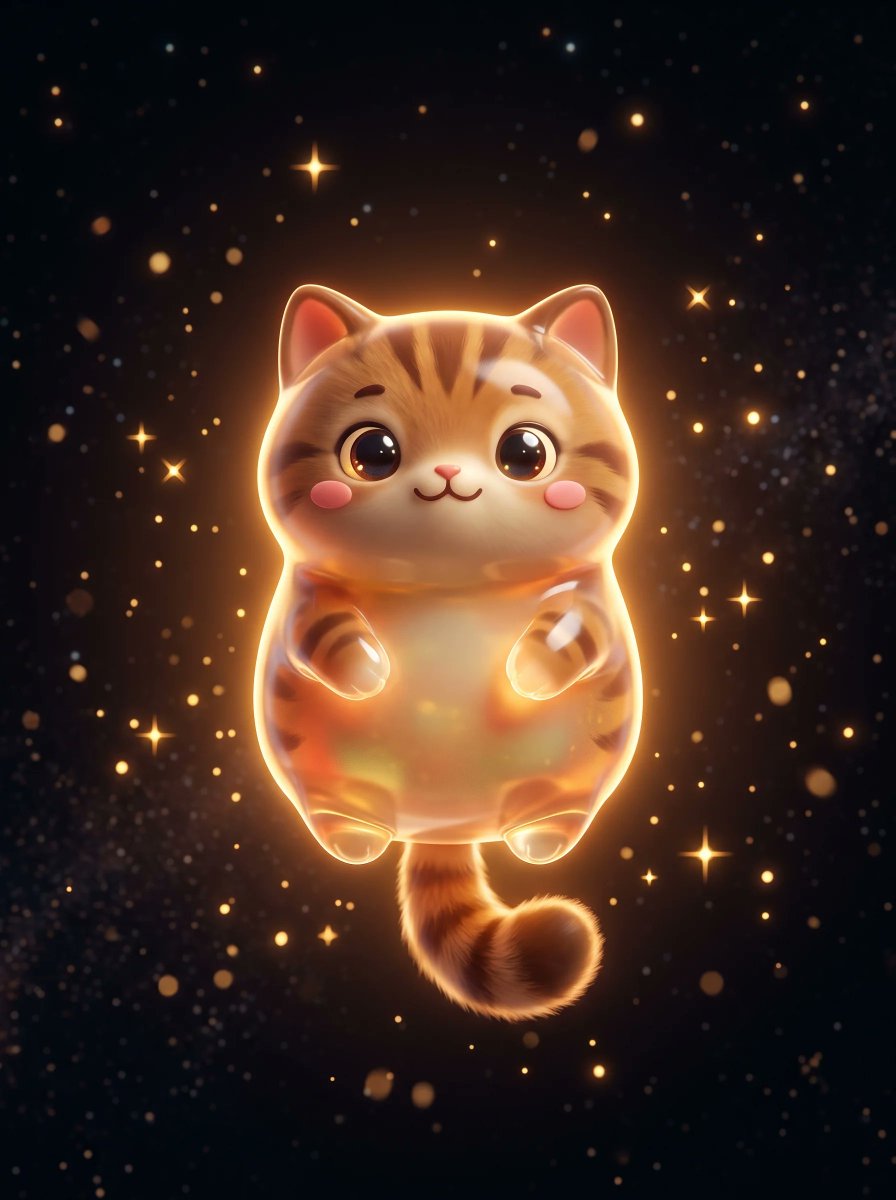 Profile / Avatar - Cute Floating Glossy Space Tabby Cat — output 1