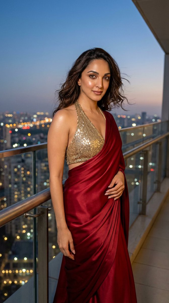 Product Marketing - Red and Gold Saree Portrait — output 1