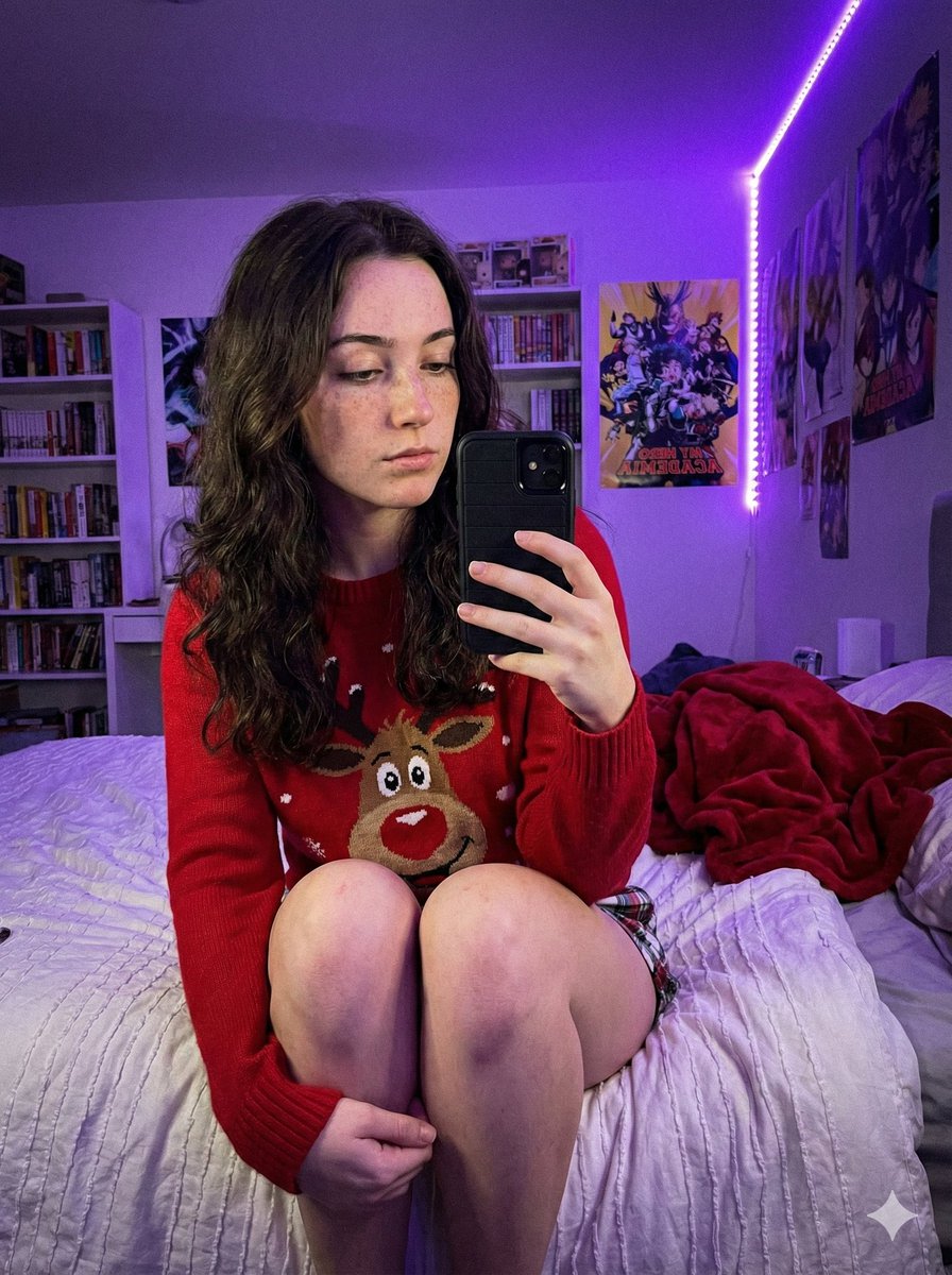 Gen Z Selfie in Purple LED Lighting — output 1