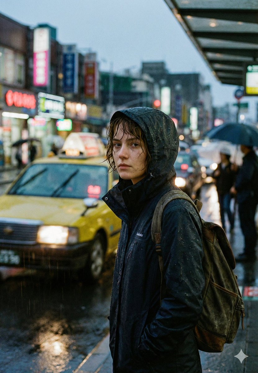 Cinematic Urban Rain Scene Prompt (Neo-Noir) — output 1