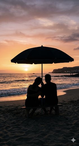 Social Media Post - Romantic Sunset Beach Silhouette — output 1