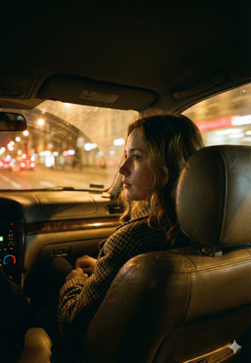 Cinematic Night Car Interior Portrait — output 1