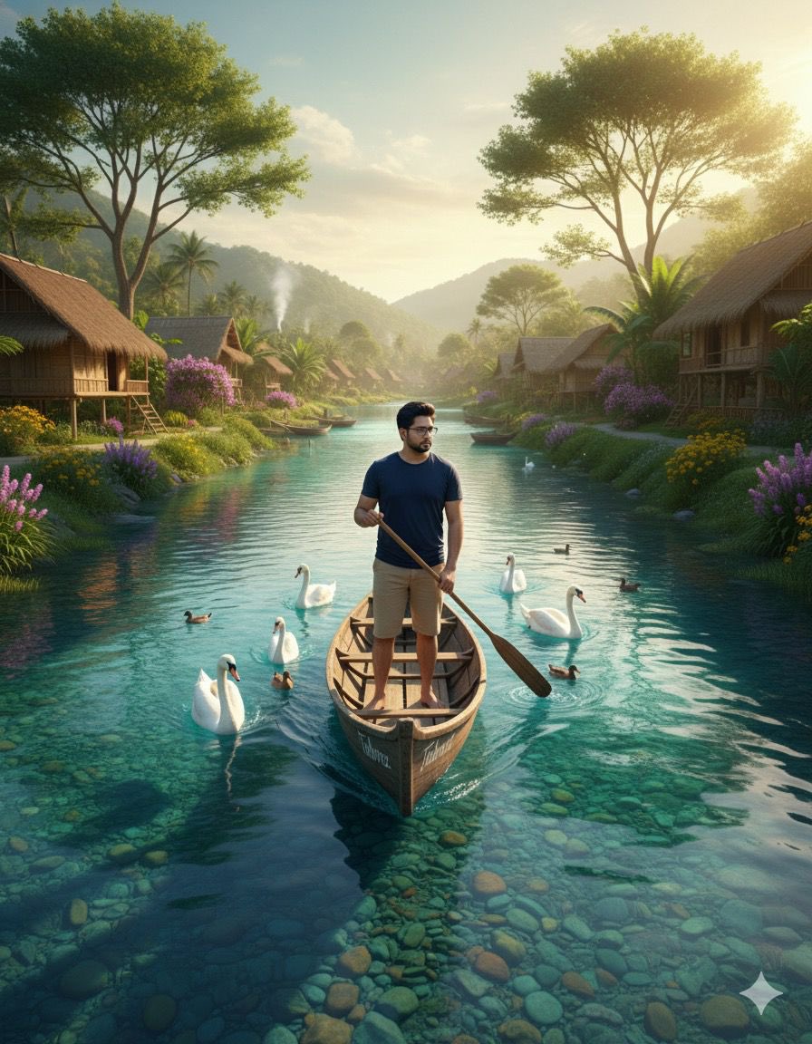 Cinematic Photograph of a Man in a Boat — output 1