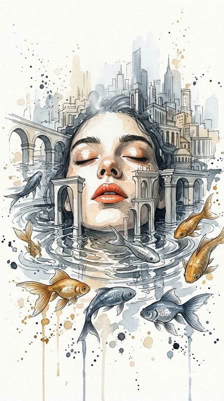 Social Media Post - Architectural Watercolor Painting Prompt — output 1