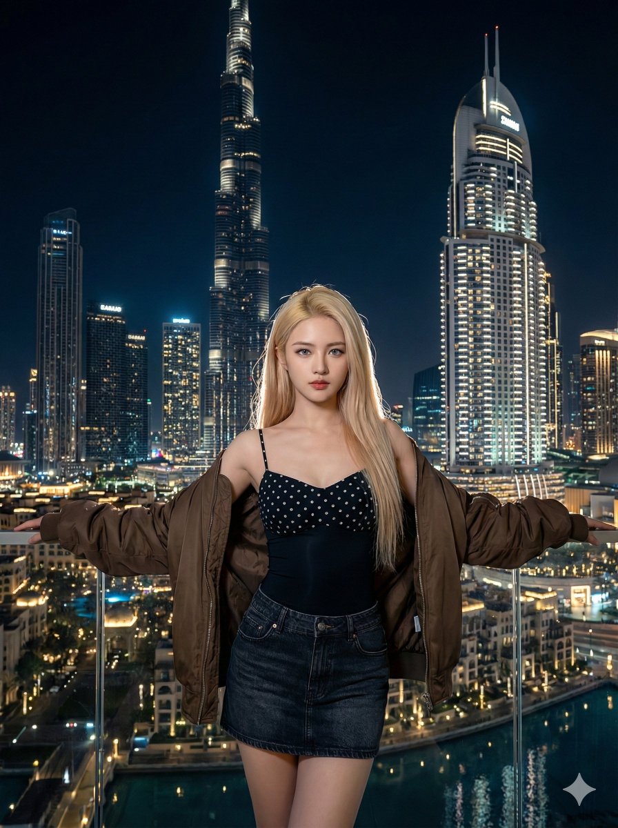 Cinematic Fashion Portrait in Dubai Prompt — output 1