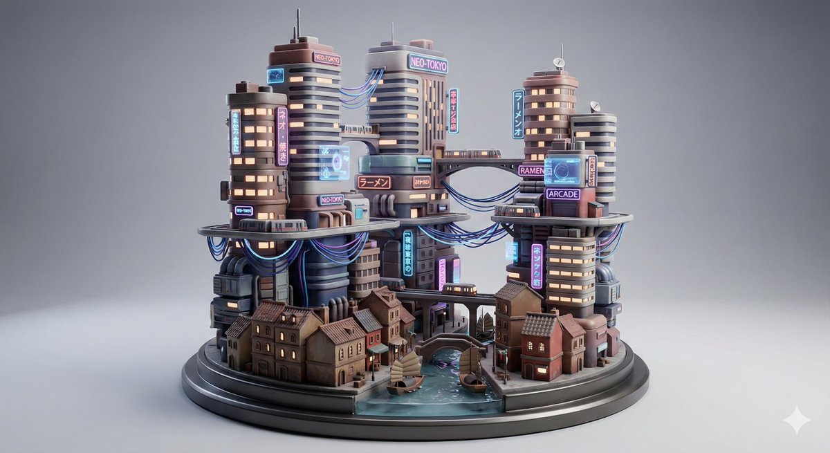 Game Asset - Cyberpunk City Block Collectible Diorama — output 1