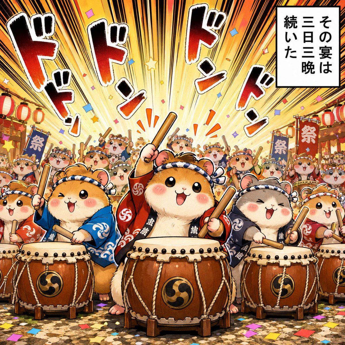 Comic / Storyboard - Hamster Taiko Festival Manga Scene — output 1