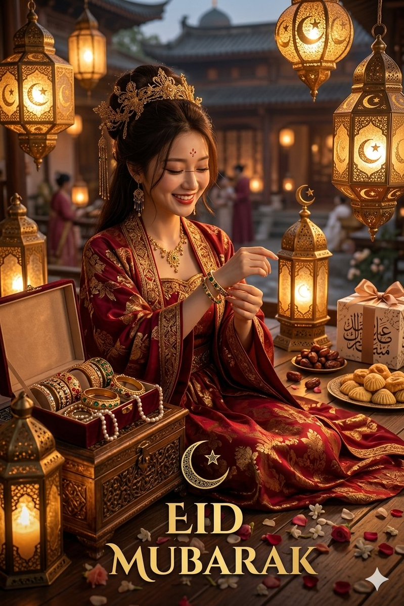 Social Media Post - Eid Mubarak Traditional Portrait — output 1