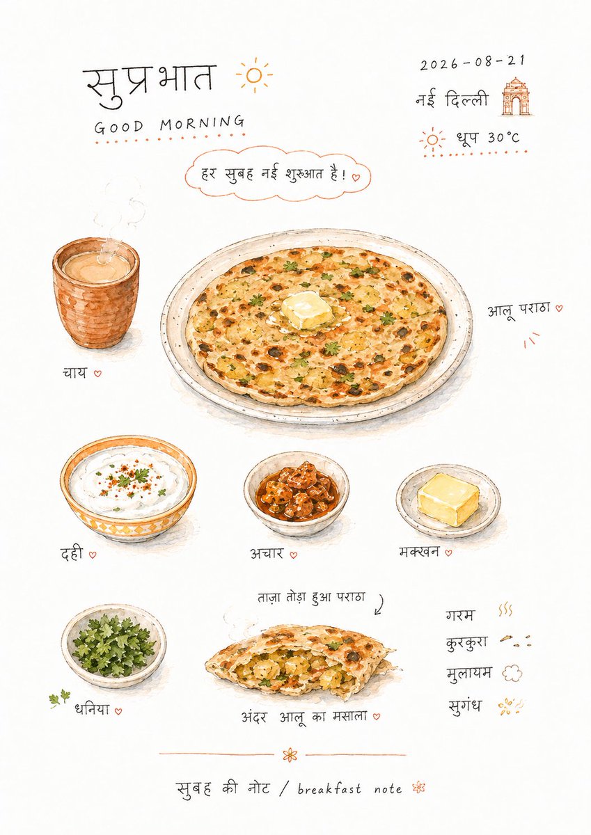Infographic / Edu Visual - Hand-drawn Breakfast Journal Aesthetic Poster — output 1