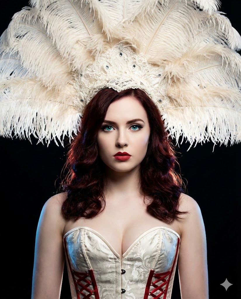 Product Marketing - Dramatic Neo-Baroque Burlesque Studio Portrait — output 1
