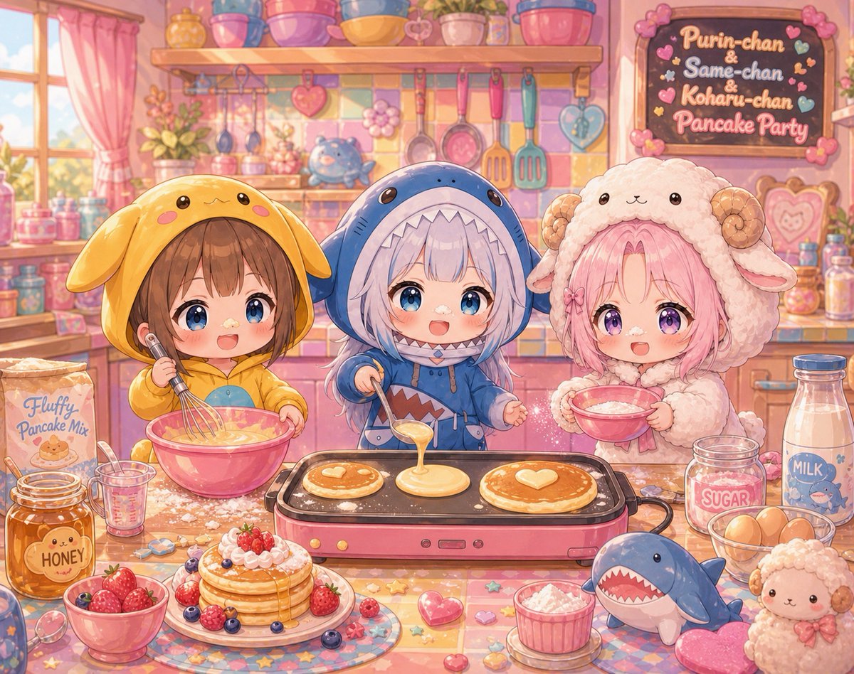 Social Media Post - Chibi Girls Making Pancakes — output 1