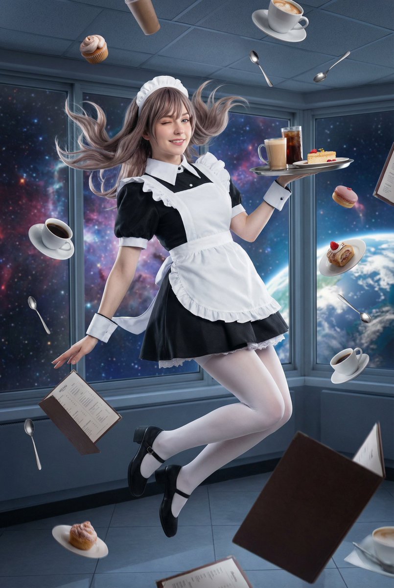 Generating a 'Zero-Gravity Maid' Image — output 1