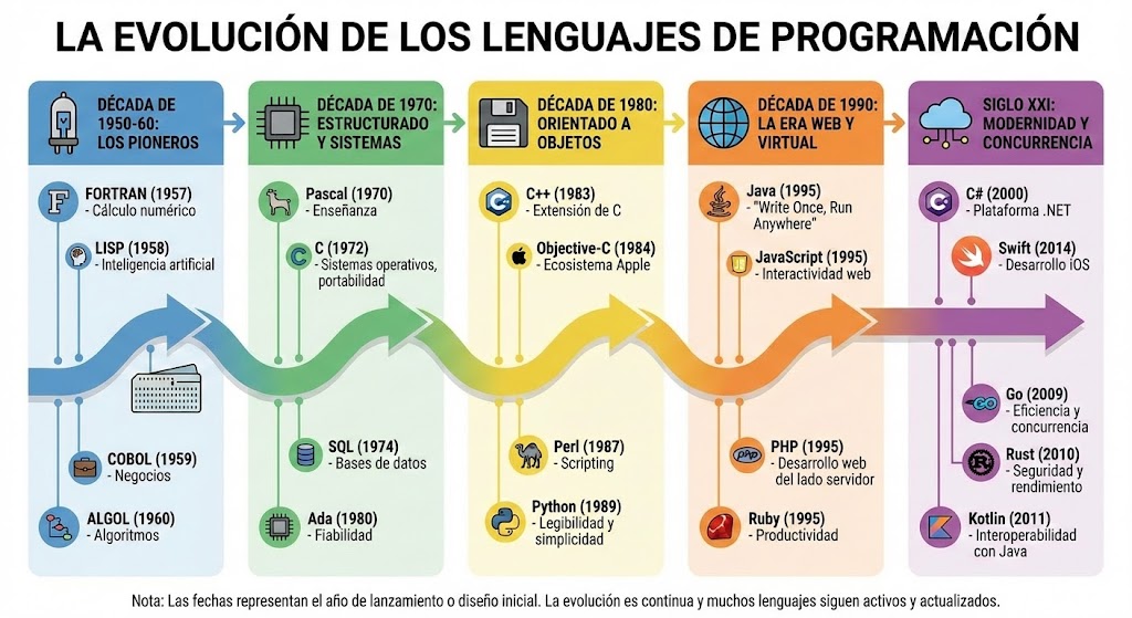 Infographic of programming language evolution — output 1