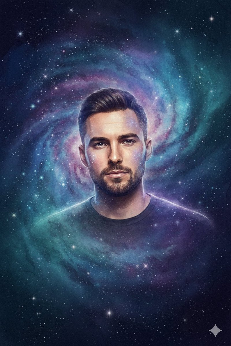 Profile / Avatar - Cosmic Galaxy Watercolor Portrait (Identity Preservation) — output 1