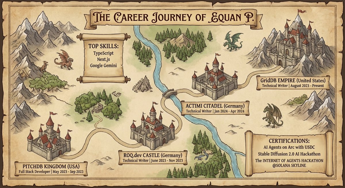 Middle-earth style career map from LinkedIn PDF — output 1