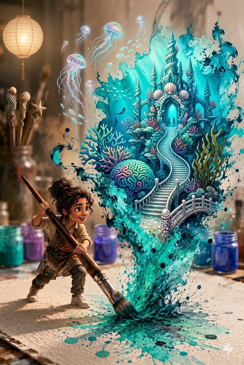 Comic / Storyboard - Magical Underwater Artist Studio — output 1