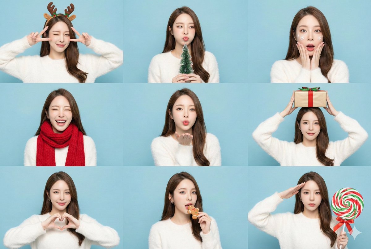 Profile / Avatar - 9-Panel Christmas Photobooth Sticker Generator — output 1