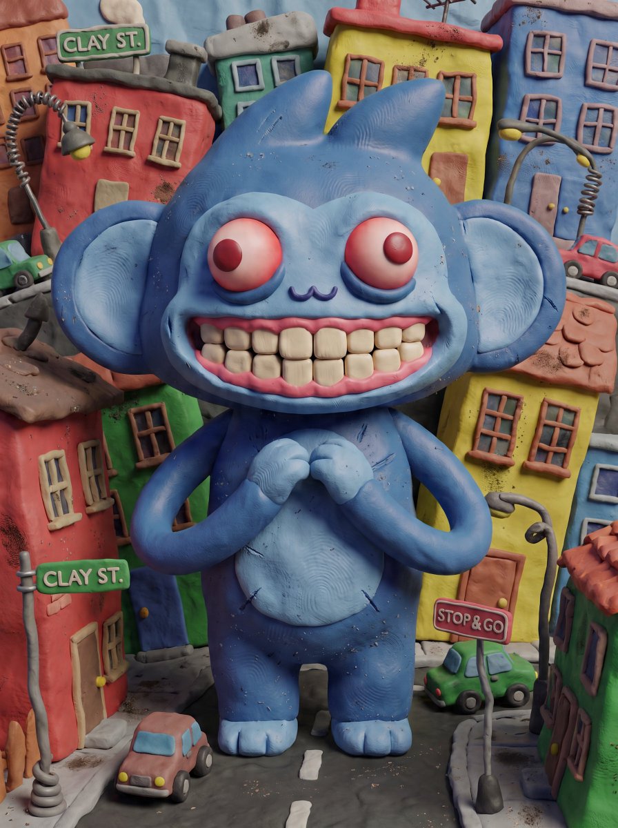 Comic / Storyboard - Absurdist Claymation Scene Interpretation — output 1