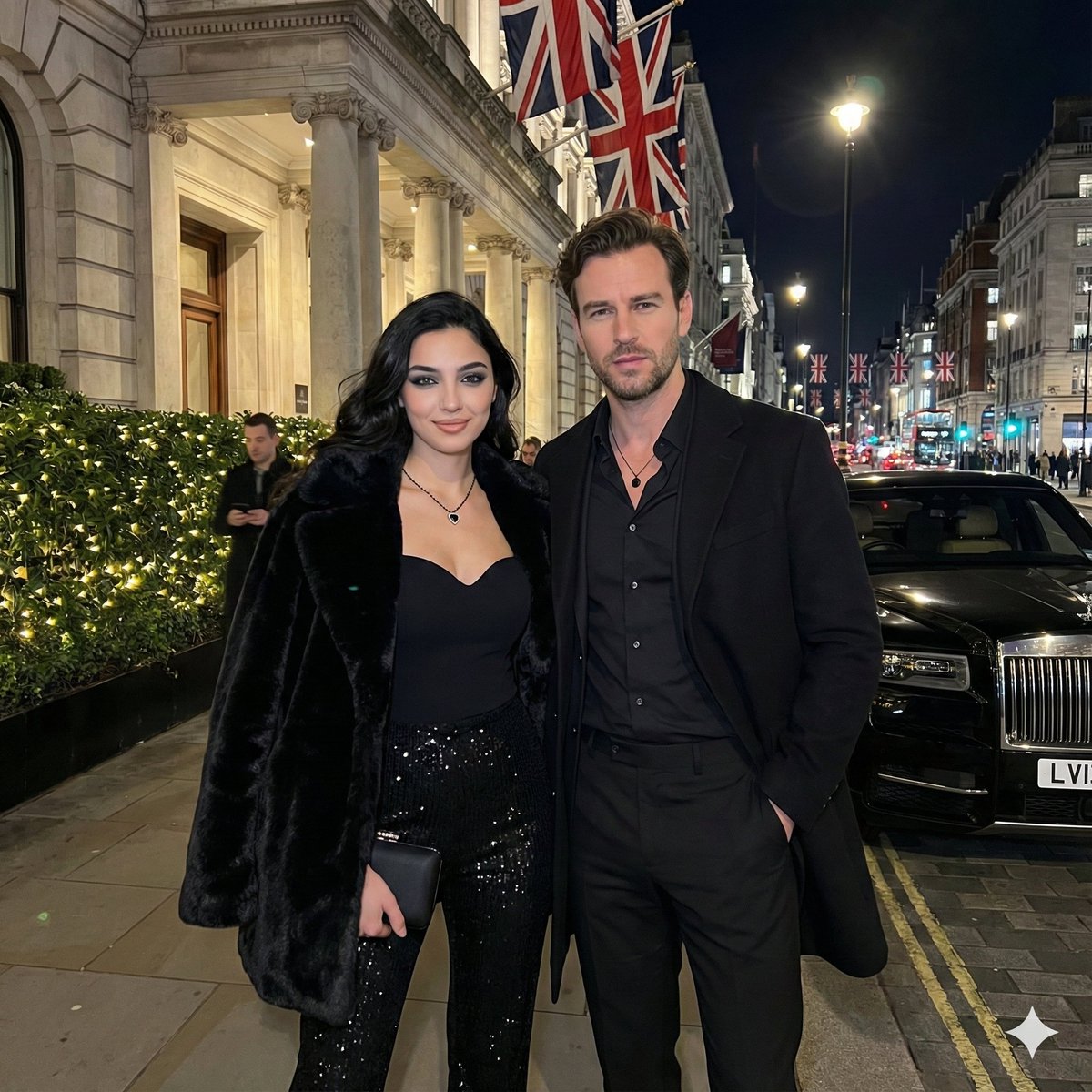 Social Media Post - Luxury Couple Portrait Prompt (Night City Scene) — output 1