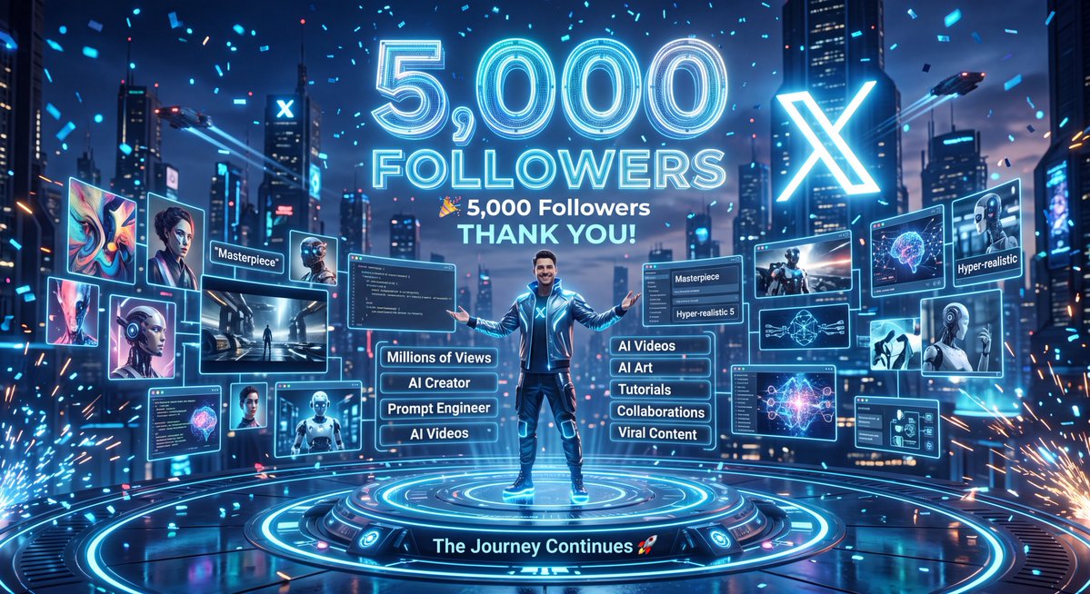 Social Media Post - Futuristic AI Milestone Celebration — output 1