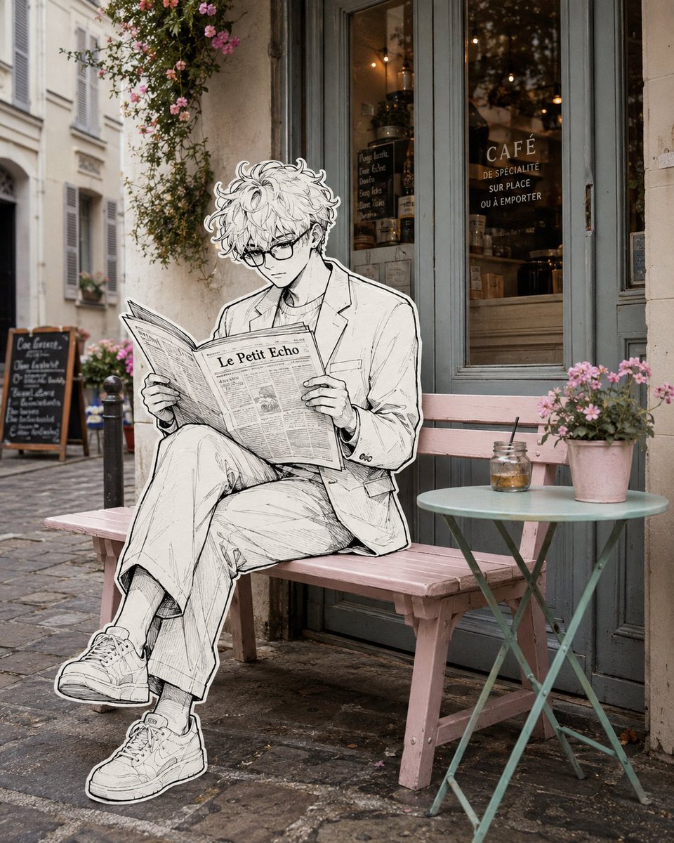 Product Marketing - Parisian Café Mixed Media Illustration — output 1