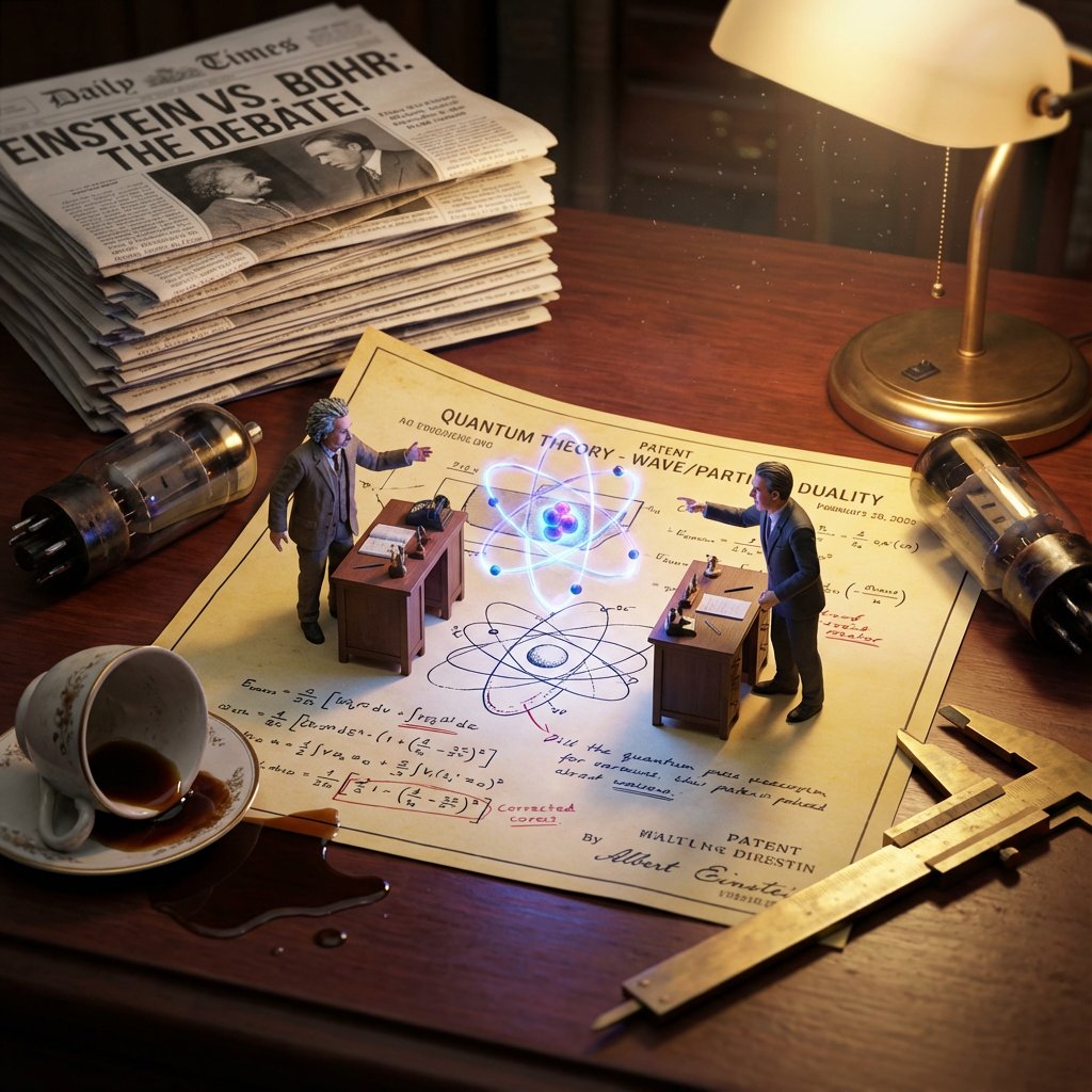 Infographic / Edu Visual - Historical Scientist Rivalry Macro Diorama Prompt — output 1