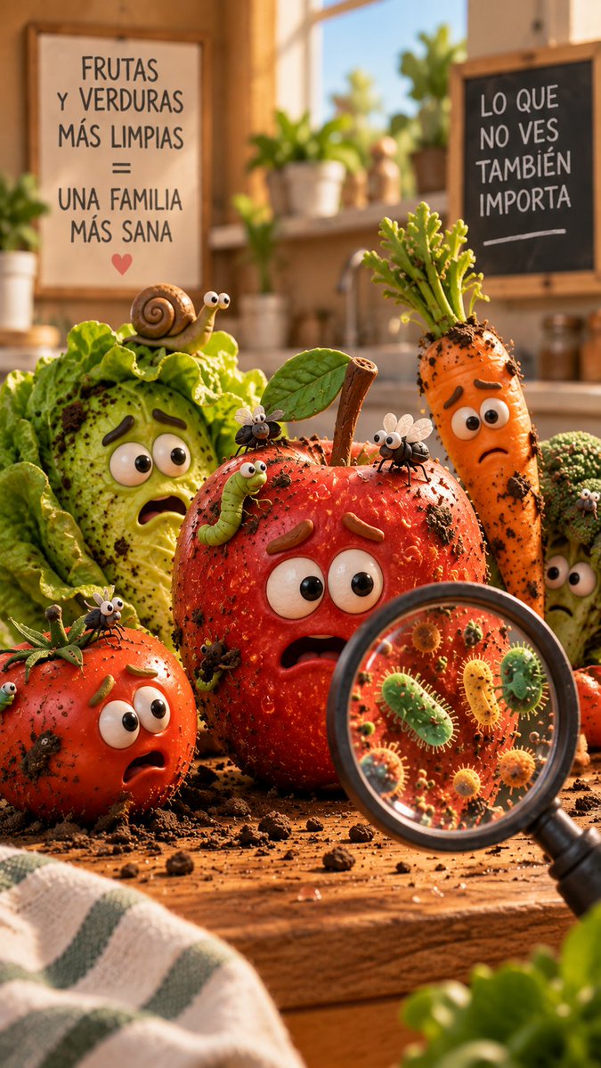 Infographic / Edu Visual - Dirty Produce Germs Kitchen Scene — output 1