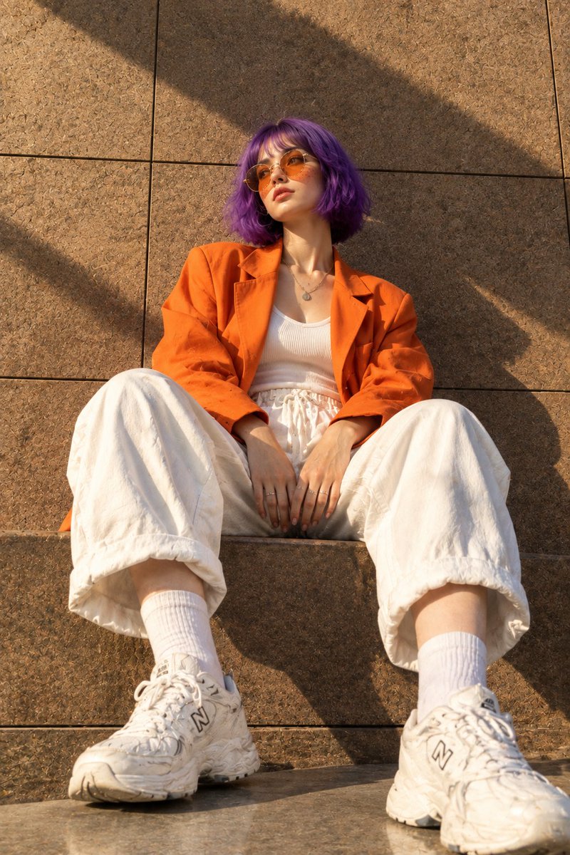 Product Marketing - Violet Hair Fashion Portrait — output 1