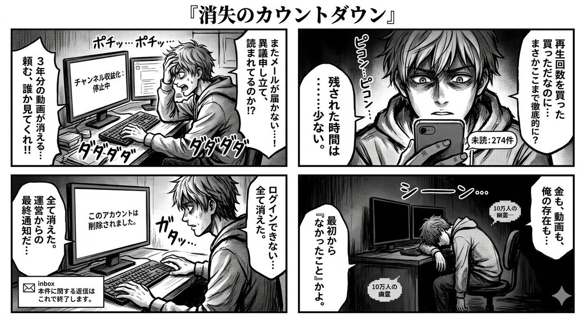 Comic / Storyboard - Four-Panel Manga: Countdown to Disappearance — output 1