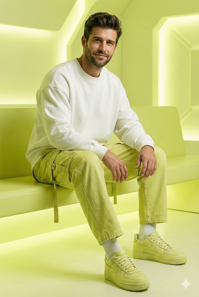 Fashion Editorial Prompt in Lemon Green Studio — output 1
