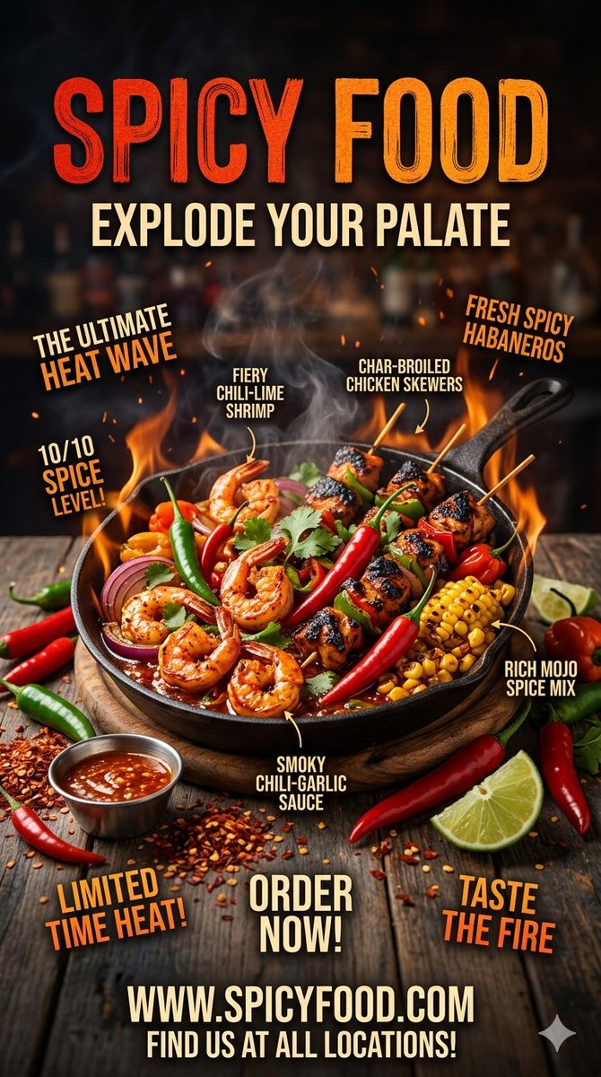 Product Marketing - Spicy Food Restaurant Poster — output 1