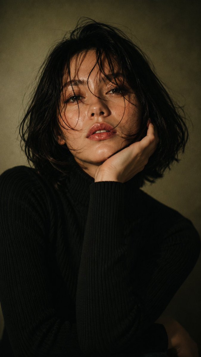Social Media Post - Cinematic Bob Hair Portrait — output 1