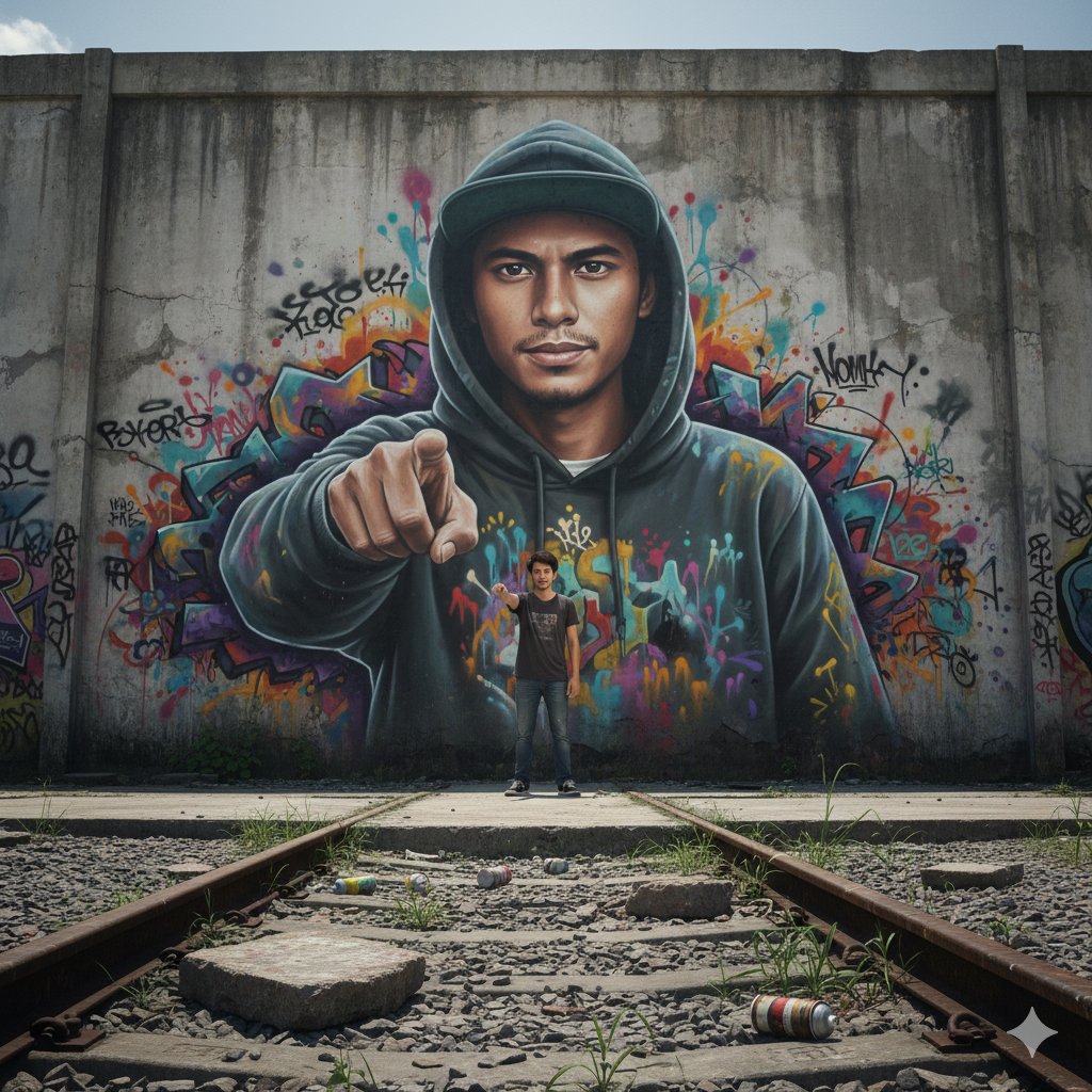 2D-to-3D Graffiti Mural Transition in Urban Surabaya — output 1