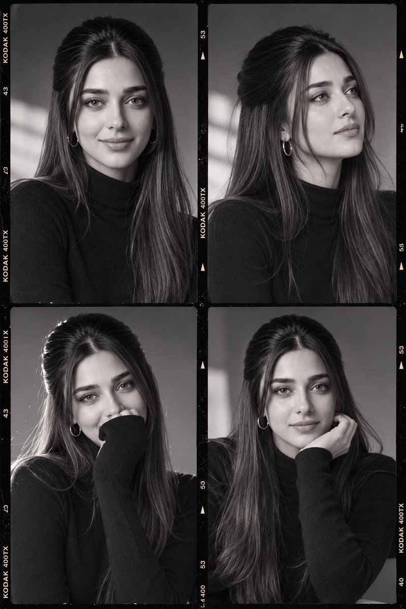 Profile / Avatar - Luxury Fashion Casting Contact Sheet — output 1