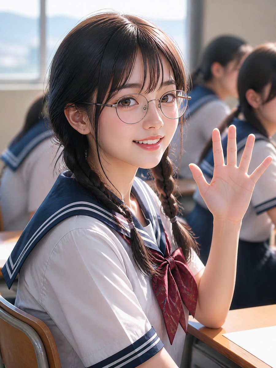 Profile / Avatar - Realistic Japanese Schoolgirl Classroom Portrait — output 1
