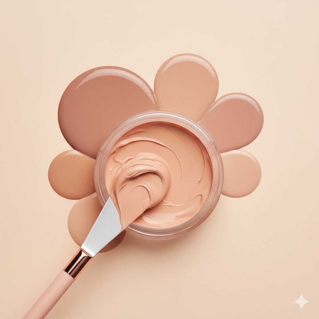 ASMR-style Visual for Cream Blush and Foundation — output 1