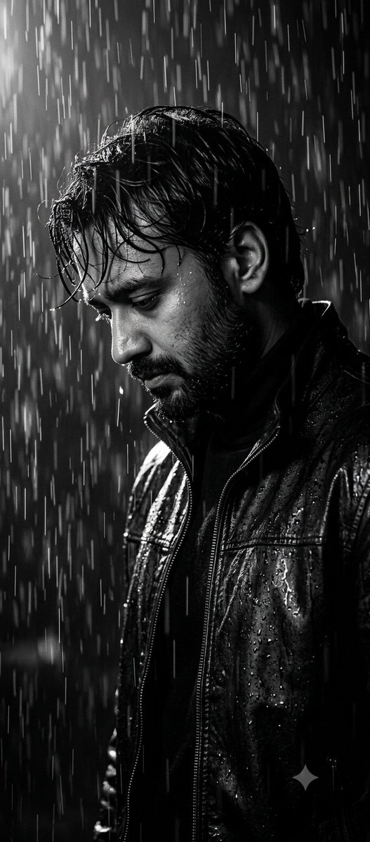 Comic / Storyboard - Cinematic B&W Noir Rain Portrait — output 1