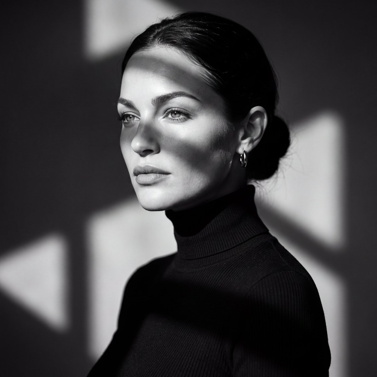 Profile / Avatar - Black and White Studio Portrait Prompt — output 1