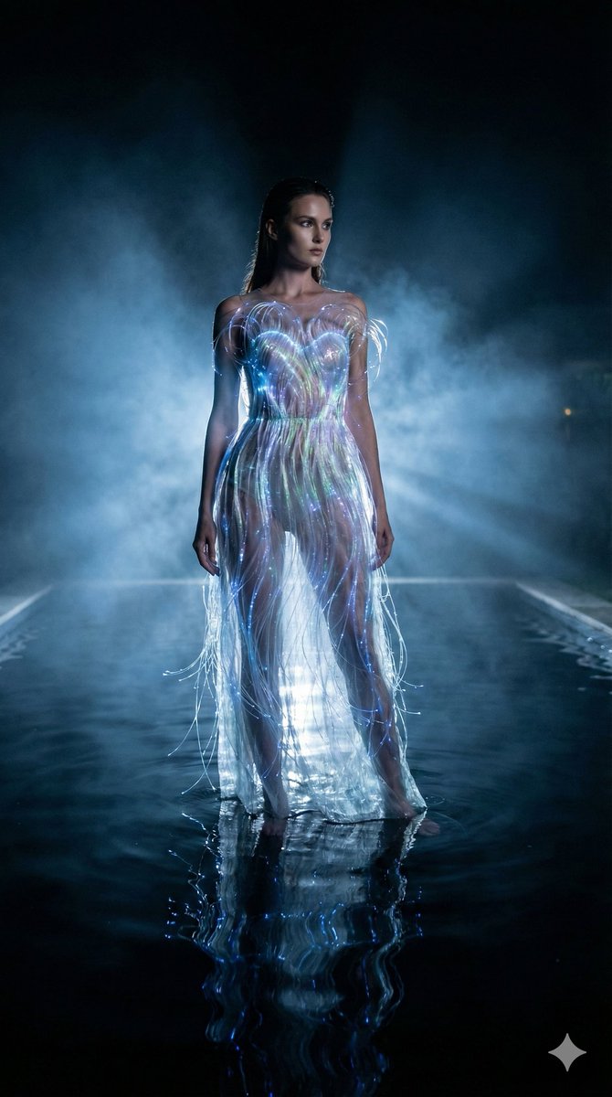 High-Fashion Sci-Fi Realism in Water — output 1