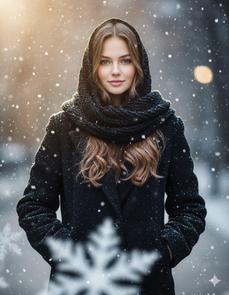 Cinematic Winter Portrait Prompt — output 1
