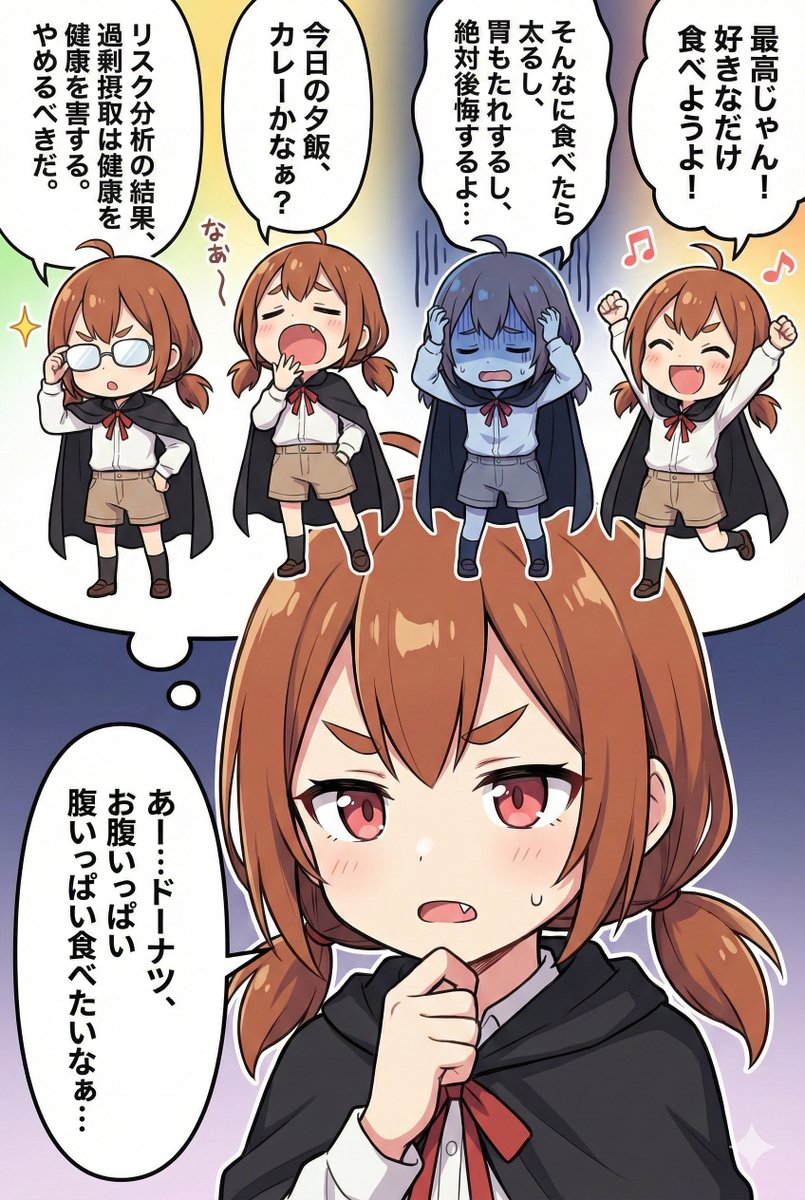 Comic / Storyboard - Character Inner Monologue Comic Prompt (Japanese) — output 1